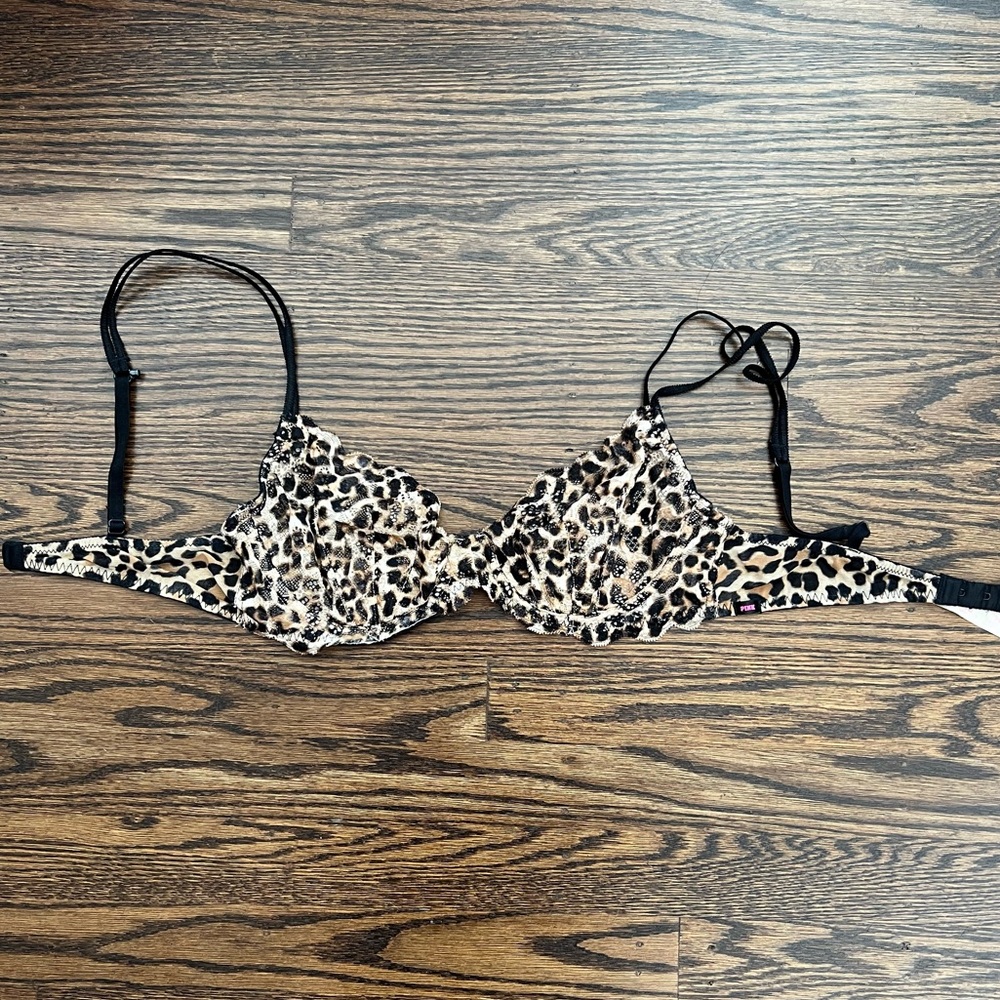 leopard print lace bralette